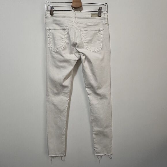 Adriano Goldschmied AG The Legging Ankle White Distressed Skinny Jeans 26R Mid - Picture 7 of 10